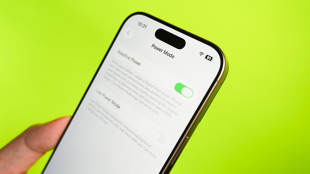 iOS 26 Adaptive Power on iPhone 16 Pro